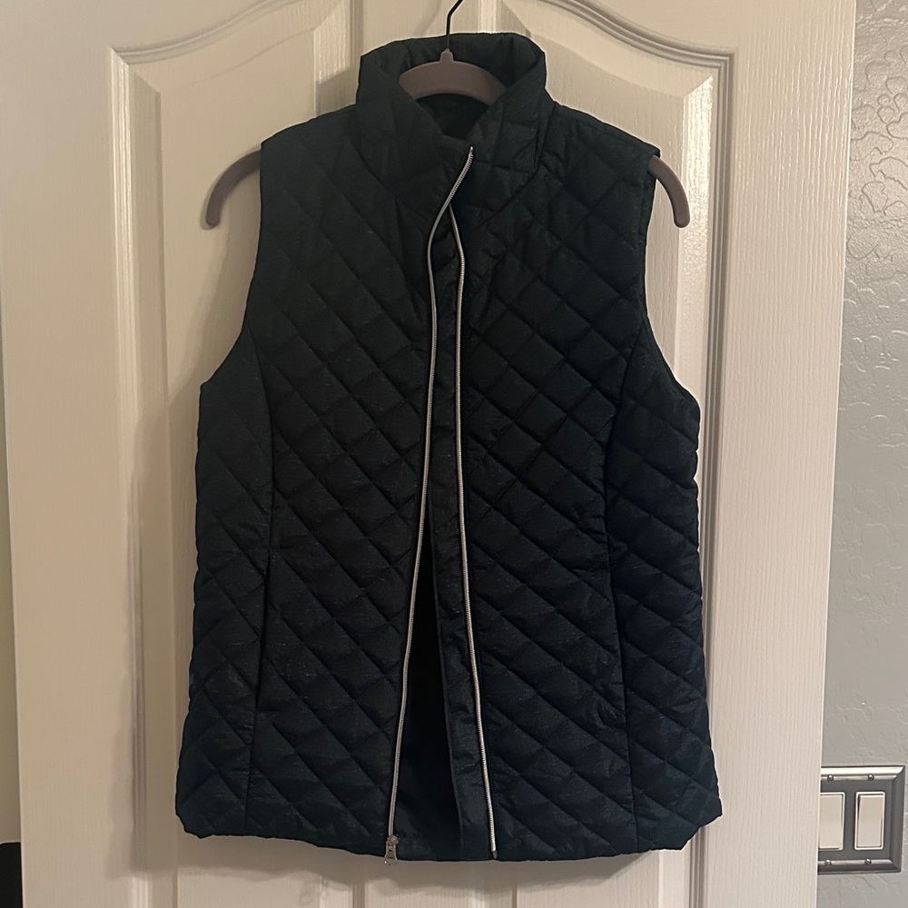 Banana Republic Women’s Quilted Vest Dark Green XS
